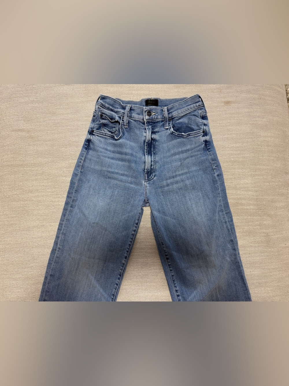 MOTHER Light Blue Cropped High-Rise Jeans